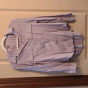 NWT Women's size S MCYY gray long sleeve button up shirt